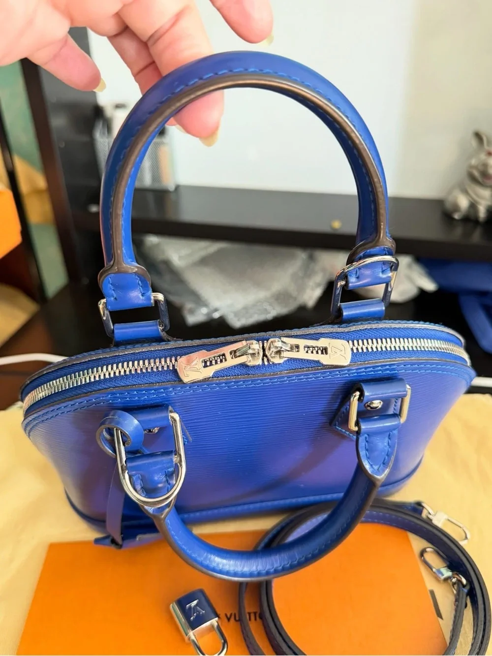 Louis Vuitton Blue Epi Alma BB Satchel - Picture 11 of 14